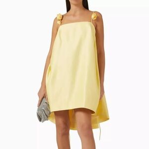 Fiona Yellow Rose Floral mini Dress